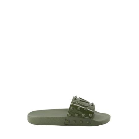 Valentino Garavani, Sliders Groen, Heren, Maat:40 EU