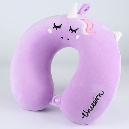 Tecknad djur U-formad kudde Enhörning Minne bomull Nackkudde Bil Nackstöd
