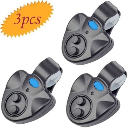 Elektronisk fiskebid-alarm med LED-lysindikator og lydalarm til fiskestang