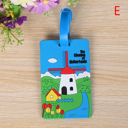 PVC Bagagelapp Mjuk silikon Cartoon Boarding Tag Creative Bag