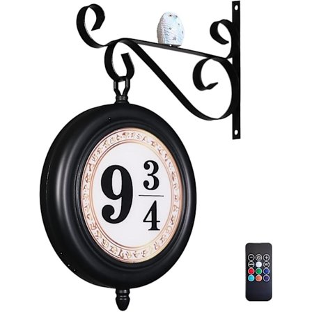 Plattform 9 3/4 Skilt Dekorativ Nattlampe, 9 3/4 Veggmontert Nattlampe Med Ugledekor & Fjernkontroll, Romdekor Gave Til Harry-Fans