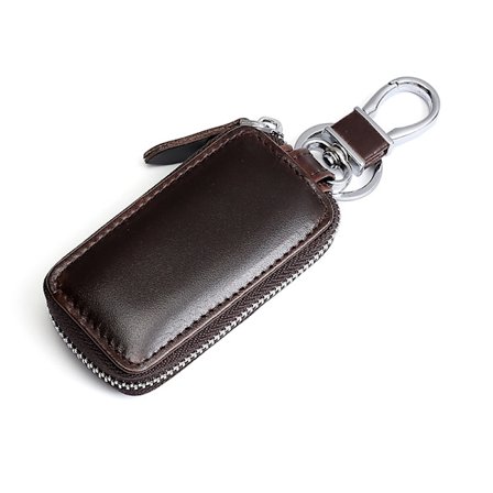 Aito nahkainen avainkotelo Brown