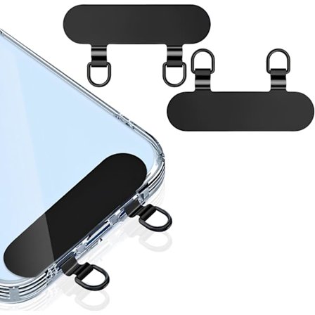 2-vejs metal telefonholder, Opgraderet dobbeltspænde hulring mobiltelefon snor patch, Telefon snor reservedel til