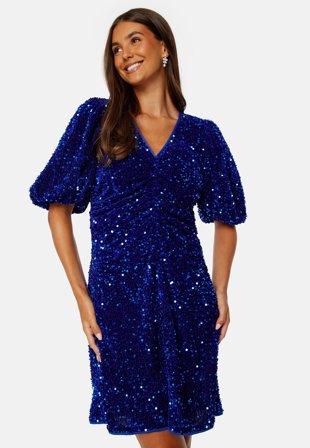 Bubbleroom Occasion Evy Sparkling Dress Blue Klær