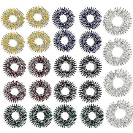 24 stk Fingermassasje Akupressurringer Reduserer