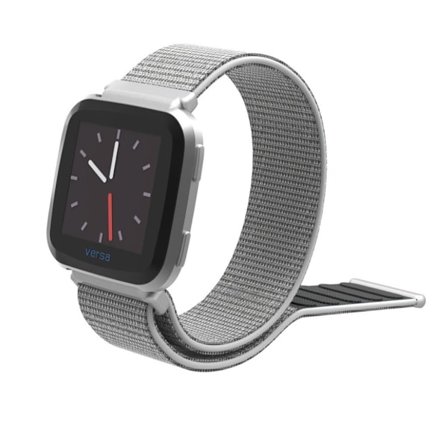 Fitbit Versa klockarmband nylon kardborre - Silver