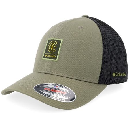 Columbia - Grön flexfit Keps - Ball Cap Stone Green/Black Mesh Flexfit @ Hatstore