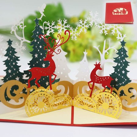 3D Jul Kort, Pop Up Jul Kort, Jul Hälsning Bil