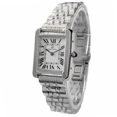 Nyankomst Quartz Enkel fyrkantig Urtavla Klassisk Watch Elegant Rent rostfritt stål Silver Lyx Armbandsur Damklänning Klocka Steel band