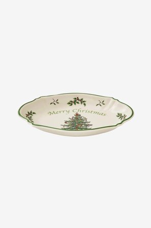 Spode - Tarjotin Christmas Tree 28 cm - Valkoinen - Tarjoiluvadit - - Homeroom
