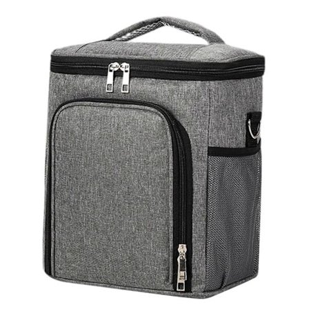 Isolert termisk veske Håndveske Lunsjkjøler Tote for reiser Utendørs Piknik grå