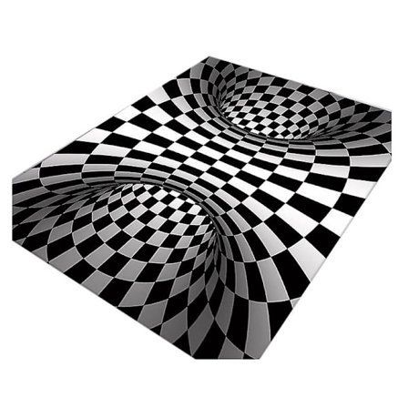 Svart och vit visuell matta Vardagsrum Sovrum Kaffebord Matta B