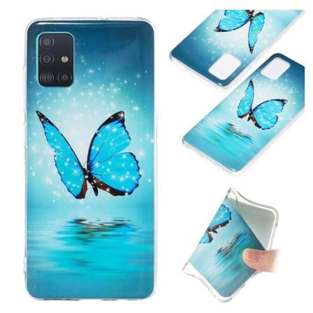 Deco Samsung Galaxy A51 cover - Blå Sommerfugl Blue
