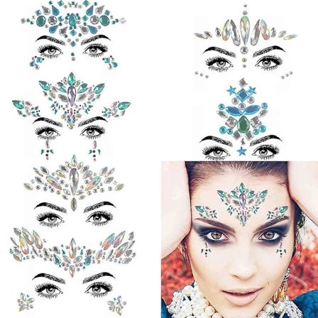 Tatuering klistermärke set Halloween Luminous Facial Gem Tattoo klistermärke, Cosplay