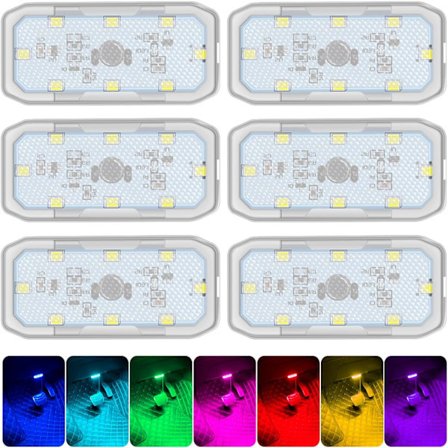 Pakke LED Bil Interiør Lys: RGB Bil Interiør Lys 7 Justerbare Farver Genopladelige LED Touch Mobil USB Bil Tilbehør Atmosfære Belysning til