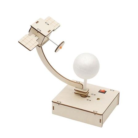 Roterende spor satellit rumfart model diy håndlavet videnskab rumstation legetøj til STEM læring