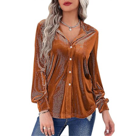 Dam Skjorta Långärmad Knäppning Ned Lapel Våffelstickad Enfärgad För Höst Vinter Svart S