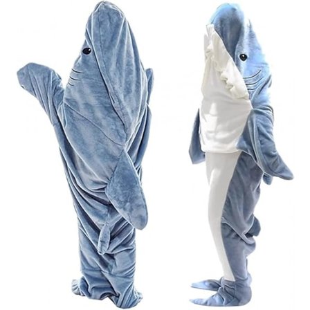 Hajfilt Vuxen Utklädnad, Supermjuk Soffmysfilt Hajfilt Sovsäck, Portabel Hajfilt Hoodie