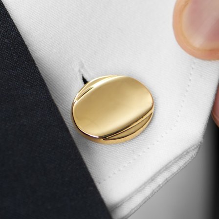 Gemelli ovali curvi color oro for Men