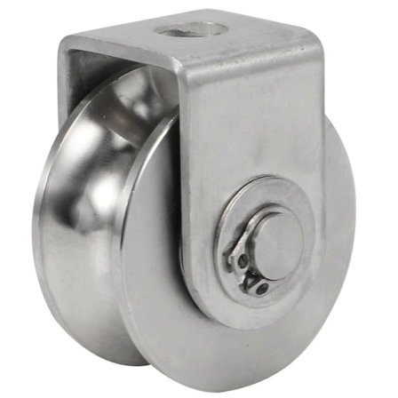 2 Tommers Rullelager U-spor Hjul Trinser Avtakbare Kraftige Sporede Hjul for Materiale