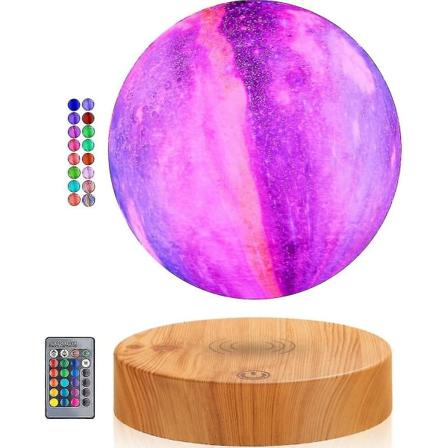 Flytende Månelampe, Flytende 3D Måneskinn Spinnende LED Måne Magnetisk Levitasjon Nattelykter For Rom Kontor Dekorasjon Kule Gaver