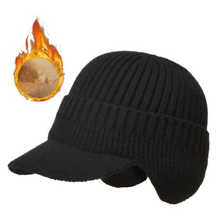 Elastisk Varm Ørebeskyttelse Strikket Lue Vinter Utendørs Ørebeskyttelse Strikket Lue