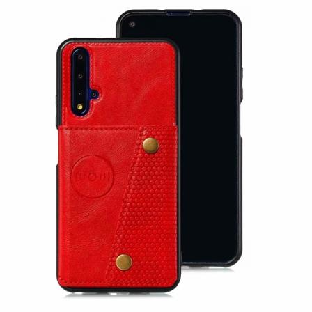 Huawei Nova 5T - Skyddsskal med Kortfack Röd