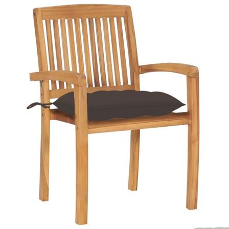 Vidaxl Trädgårdsstolar 2 St Med Taupe Dynor Massiv Teak Taupe