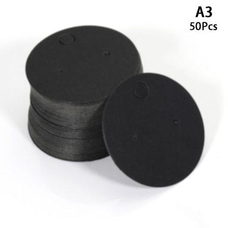 50 stk runde papp øredobber displaykort blankt kraftpapir J