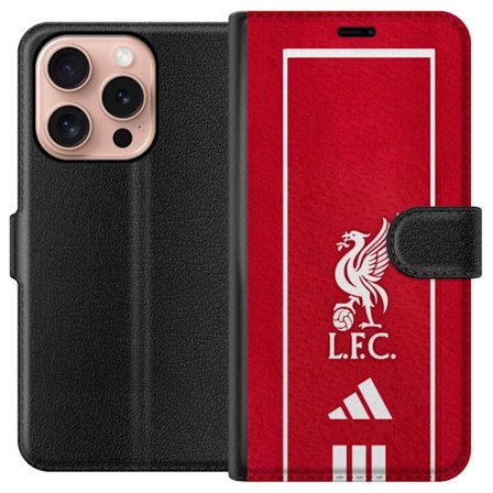 Kompatibelt Plånboksfodral till Apple Apple iPhone 16 Pro Juventus fotboll Cristiano Ronaldo svart vit rosa bakgrund