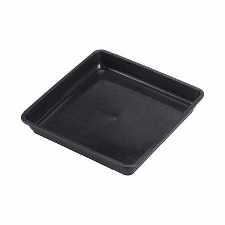 10 stk Firkantede Plantebrett Plast Pottebrett Blomsterpottebrett for Innendørs Utendørs Hage (18 * 18 * 13cm, Svart)