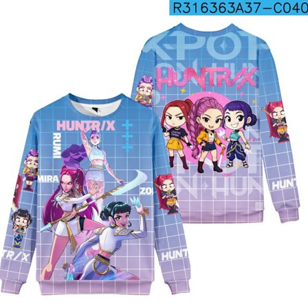 3D Ny Film Kpop Demon Hunter Pigegruppe Pullover Crew Neck Sweatshirt Voksen- og Børnetryk