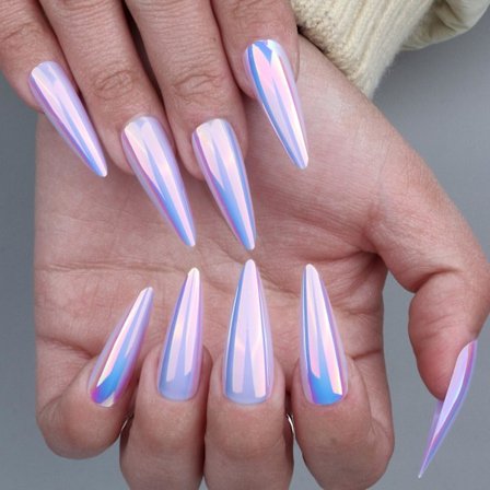 Drömska ljuslila falska naglar attraktiva återanvändbara falska naglar