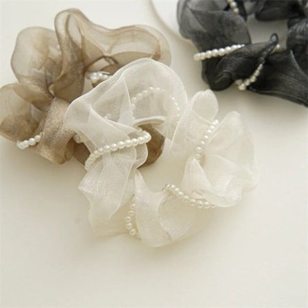 Fashion Net Yarn Scrunchies Hair Rope Ponytail Holder Elastic Hair Band Sweet Ha