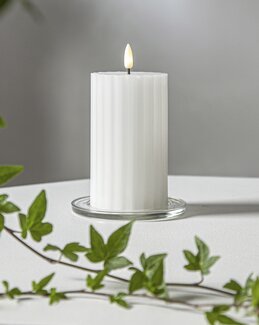 LED-bloklys Flamme Stripe Hvid