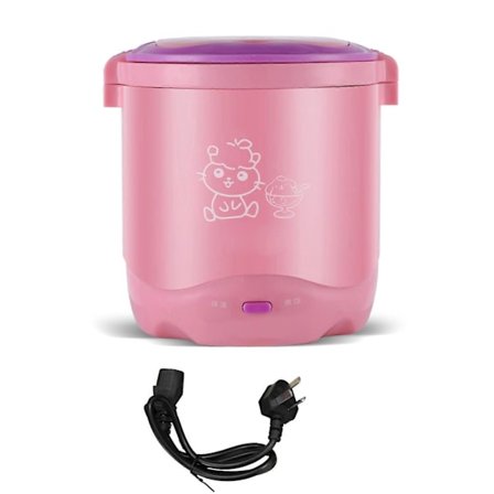 1.2L Mini Ris Koker Portabel Rese Ris Koker Multi Koker för Soppor Grytor Havregrynsgröt Rosa 160st