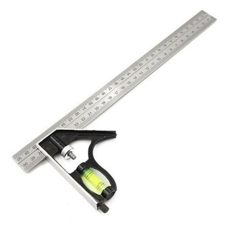 300mm Kombinationsvinkel i Rustfrit Stål - Kun Metrisk Inddeling