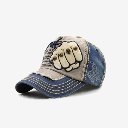 Unisex Vintage Outdoor Patch Baseball Cap Sports Cap Snapback Trucker Cap-Blå-