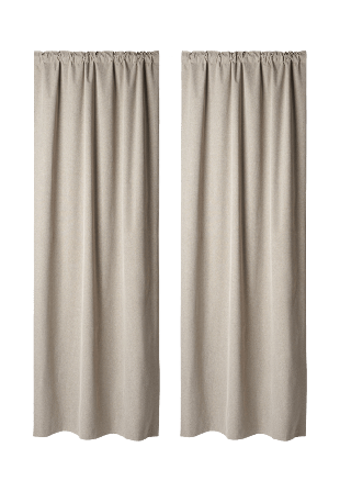 Åhléns Home Mörkläggningsgardin INES 135x300 cm, 2-pack Gardiner Beige ONESIZE