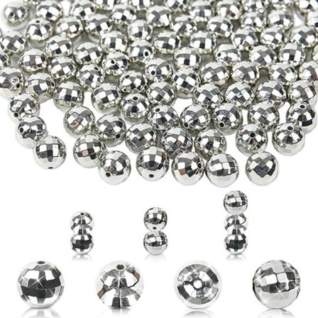 120 kpl Disco Ball Beads Heijastava Charms Mirrorball helmiä