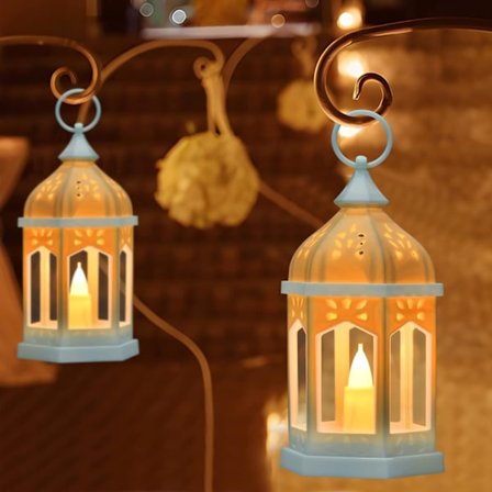 2 kpl Akryyli Muovi Paristokäyttöinen Mini Lyhty LED Lamppu Valo Vintage Antiikki Koristeluun_qcx