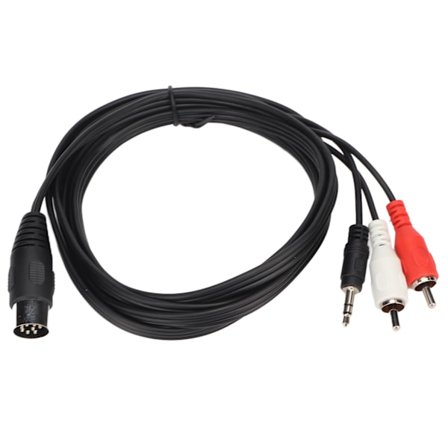 DIN 8-pin til 3,5 mm 2 RCA-kabel hann til hann stor DIN-lydadapterkabel for forsterkermottaker subwoofer 5,9 fot