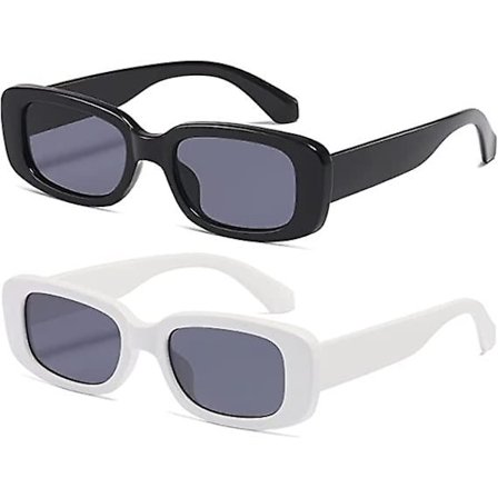 Rektangulære Solbriller For Kvinner Menn Trendy Retro Mote Briller 90-tallet Vintage Uv 400 Beskyttelse Kvadratisk Ramme