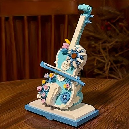 Viulun rakennuspalikkamalli | Luova musiikki-instrumenttikoriste, ABS-materiaali