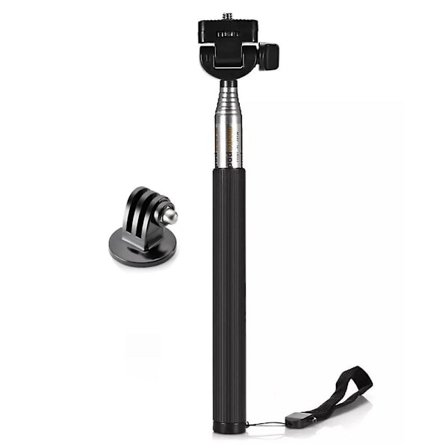 Laajennettava kädessä pidettävä selfie-keppi Monopod + Kiinnityssovitin Gopro Hero 9 8 7 6 5 4 3 Sjcam Xiaoyi Eken H9r Urheilukamera (paketti1)
