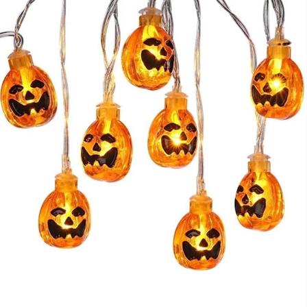 Halloween-valosarja, 20 LED oranssia kurpitsaa 3 cm akryyli-kurpitsaa