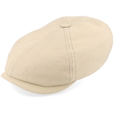 Stetson - Beige flatcap Kasket - 6-panel Cap Cotton Sustainable Beige Flat Cap @ Hatstore