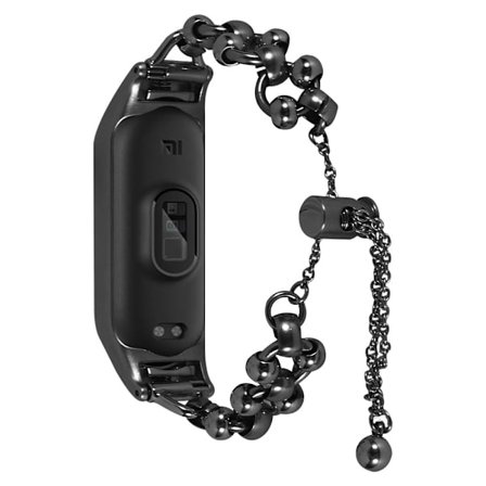 Xiaomi Mi Smart Band 6 / 5 klockarmband med pärldekor - Svart