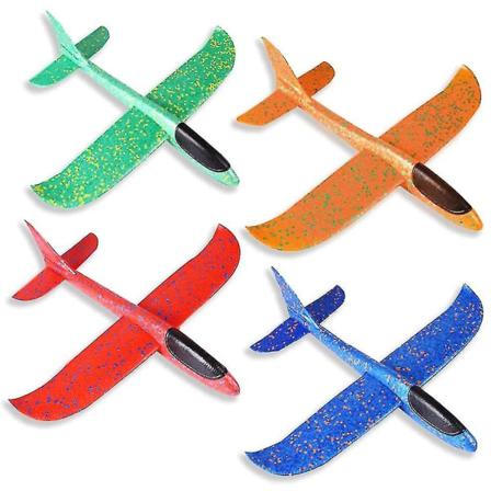 4-pack flygplansleksaker, 18,9" glidflygplan i skum, manuell kastning, roligt flygplan