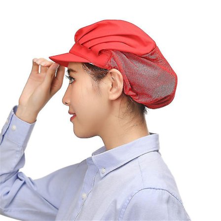 4 kpl kokin hattua - Keittiön ruoanlaitto hiusverkot elintarvikepalvelun korkit aikuisille (punainen)